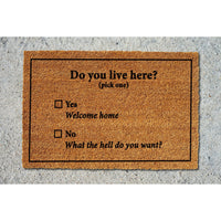 Doormat Do You Live Here? Door Mat Doormat Doormats Moving Gift Outdoor Funny Gift 5184zz