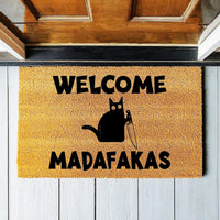 Doormat Welcome Madafakas Cat - Funny Doormat - Go Away Funny Doormat - Welcome Mat - Funny Door Mat - Funny Gift - Home Doormat 1785zz - Made in Florida