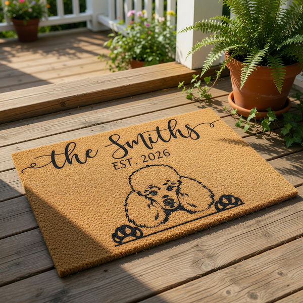 doormat, doormats, funny doormat, funny doormats, welcome mat, door mat, personalized doormat, housewarming gift, Dog Lover Gift, poodle doormat, Poodle Gift, custom welcome mat, new home gift
