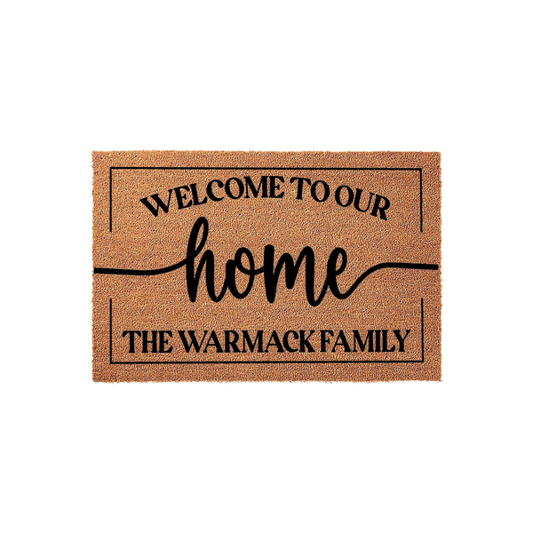 Welcome To Our Home Custom Family Name Doormat