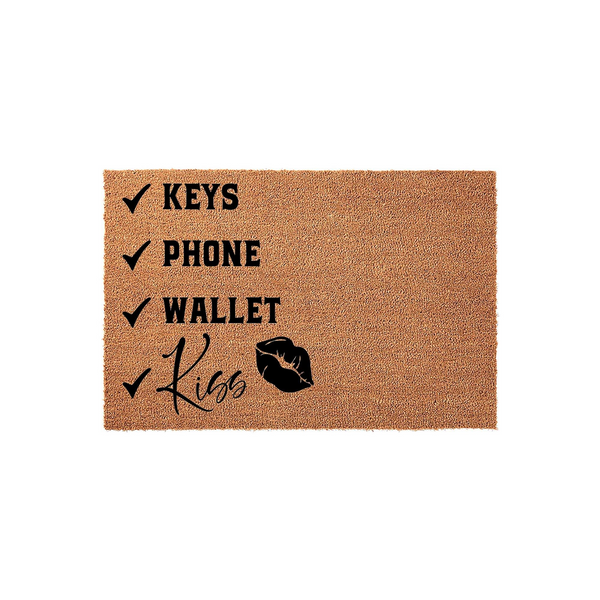 Keys Phone Wallet Kiss Doormat