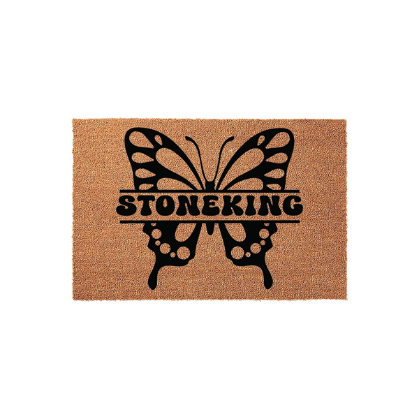 Butterfly Custom Last Name Doormat
