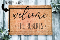 Family Name Dots Welcome DoorMat