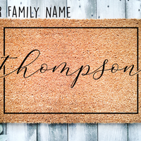 Elegant Family Name Custom Doormat