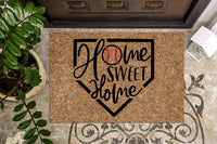 Baseball Themed Home Sweet Home Doormat