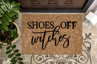 Shoes Off Witches Halloween Door Mat