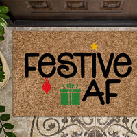 Festive AF Color Christmas Doormat