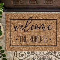 Family Name Dots Welcome DoorMat