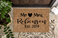 Mr & Mrs Custom Last Name Doormat
