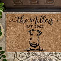 Airedale Terrier Door Mat | Personalized Doormat | Custom Doormat | Welcome Mat | Housewarming Gift | Last Name Mat | Closing Gift | Dog