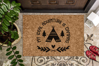 My Ideal Adventure is Camping | Camping Gift | Camping Welcome Mat | Custom Door Mat | Camper Decor Doormat | Boho Cute Outdoorsy Door Mat