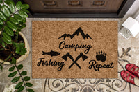 Camp Fish Repeat Door Mat
