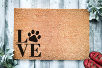 Love Pawprint | Housewarming Gift | Custom Doormat Closing Gift | Welcome Doormat | Front Door | Fur Family | Cat or Dog Owner Gift