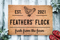 Custom Name and EST Chicken Farm Fresh From the Farm | Farm Doormat | Welcome Mat | Chicken Farmer Door Mat | Farm Gift | Home Doormat