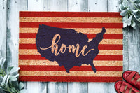 Home United States of America Flag Stripes Door Mat | 4th of July | Independence Day | Housewarming Gift | Closing Gift | Welcome Doormat