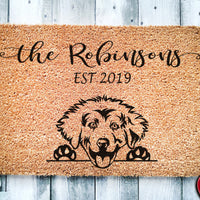 Great Pyrenees Dog | Personalized Doormat | Custom Doormat | Welcome Mat | Housewarming Gift | Closing Gift | Last Name Door Mat | Puppy