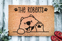 Cute Samoyed Personalized Doormat | Bjelkier Dog | Custom Doormat | Welcome Mat | Housewarming | Last Name Doormat | Closing Gift