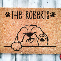 Cute Shih Tzu Personalized Doormat | Toy Dog | Terrier Dog | Custom Doormat | Welcome Mat | Housewarming | Last Name Doormat | Closing Gift