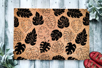 Monstera Leaf Pattern Door Mat | Tropical Leaf Doormat | Welcome Mat | Housewarming Gift | Plant Lover Gift | New Home | Closing Gift