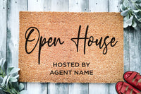 Open House Realtor Door Mat v3 | Open House Home Doormat | Business Doormat | House Selling Listing Front Door Mat | Real Estate Agent Gift
