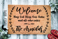 May God Bless Our Home Custom Door Mat