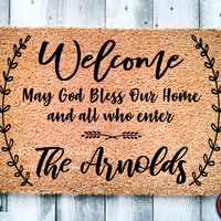 May God Bless Our Home Custom Door Mat