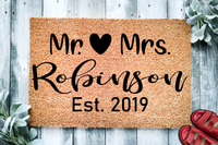 Mr & Mrs Custom Last Name Doormat