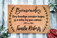 Bienvenidos May God Bless Our Home v2 Doormat