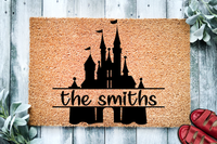 Castle Family Name Monogram Doormat