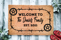 Texas Themed Family Name Personalized Doormat