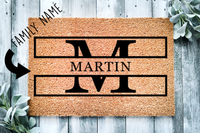 Monogram Last Name Custom Doormat