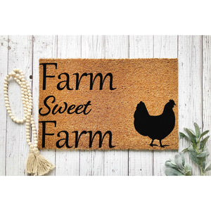 Doormat Farm Sweet Farm Welcome Mat Funny Doormat Funny Mat First House Gift Cute Doormat Funny Gift Front Porch Home Gift Decor 5107zz - Made in Florida