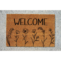 Doormat Welcome Flowers Floral Welcome Mat Funny Doormat Funny Mat First House Gift New Homeowner Cute Doormat New Home Gift Front 5168zz - Made in Florida

