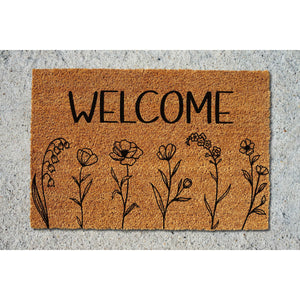Doormat Welcome Flowers Floral Welcome Mat Funny Doormat Funny Mat First House Gift New Homeowner Cute Doormat New Home Gift Front 5168zz - Made in Florida
