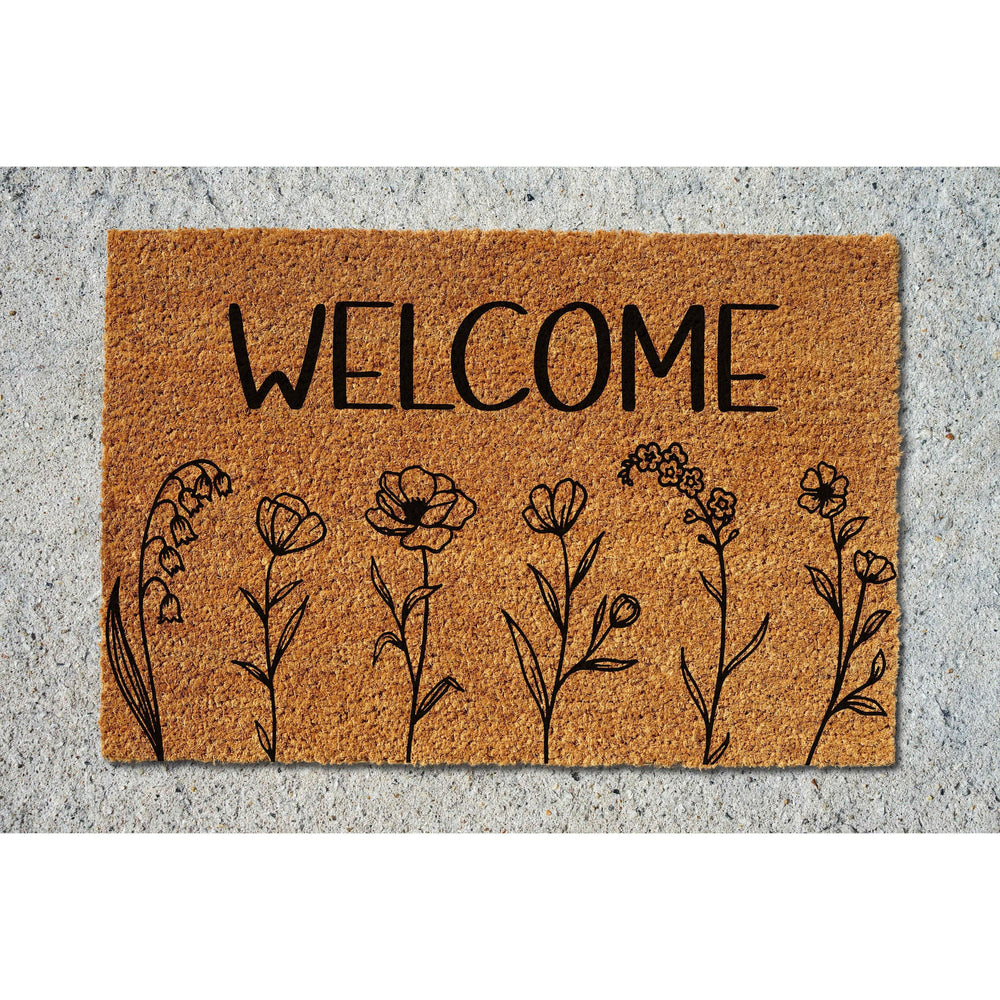 Doormat Welcome Flowers Floral Welcome Mat Funny Doormat Funny Mat First House Gift New Homeowner Cute Doormat New Home Gift Front 5168zz - Made in Florida