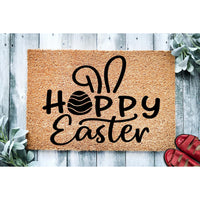Doormat Hoppy Easter - Cute Funny Easter Gift - Holiday Welcome Mat - Funny Door Mat - Easter Decor Mat Cute Spring Easter Doormat 1670zz - Made in Florida