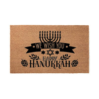Doormat We Wish You Happy Hanukkah Jewish Funny Hanukkah Challah Board Menorah Chanukah Chag Sameach Judai Chanukah Decor Ift 5098zz - Made in Florida
