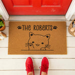 doormat, doormats, funny doormat, funny doormats, welcome mat, door mat, housewarming gift, cat lover gift, cat mom gift, new home gift, Personalized Doormat, personalized mat, personalized gift