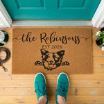 doormat, doormats, funny doormat, funny doormats, welcome mat, door mat, Border Collie gift, Housewarming Gift, personalized doormat, Wedding Gift, new home gift, pet owner gift, custom welcome mat
