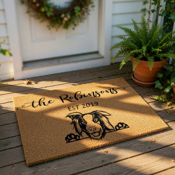 doormat, doormats, funny doormat, funny doormats, welcome mat, door mat, Border Collie gift, Housewarming Gift, personalized doormat, Wedding Gift, new home gift, pet owner gift, custom welcome mat