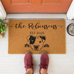 a door mat with a dog on it