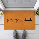 a door mat with the word joy written on it