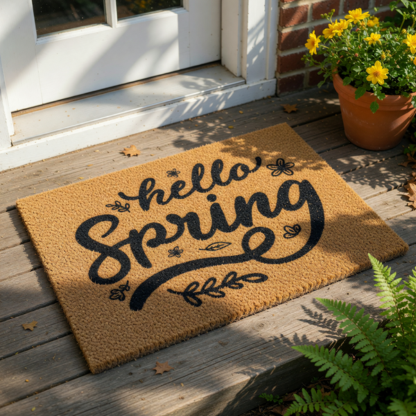 doormat, doormats, funny doormat, funny doormats, welcome mat, door mat, housewarming gift, Front Door Mat, Hello Spring Doormat, Spring Welcome Mat, front door decor, spring door mat, cute welcome mat