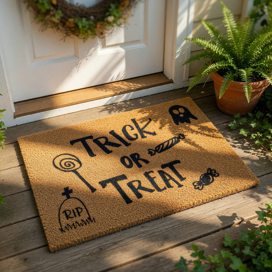 doormat, doormats, funny doormat, funny doormats, welcome mat, door mat, halloween doormat, custom doormat, personalized doormat, halloween gift, personalized mat, halloween door mat, trick or treat mat