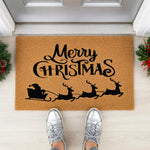 a door mat that says merry christmas on it