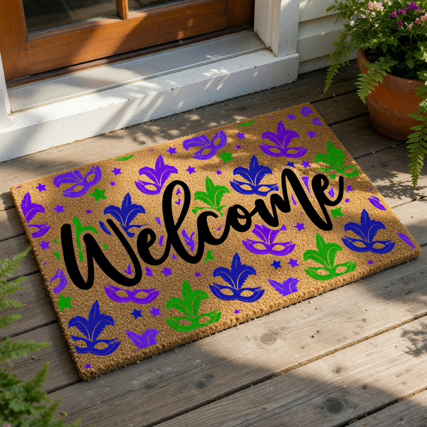 doormat, doormats, funny doormat, funny doormats, welcome mat, door mat, Mardi Gras Doormat, Mardi Gras Gift, Nola Doormat, coir doormat, Fleur De Lis Doormat, Mardi Gras Door Mat, Louisiana Doormat
