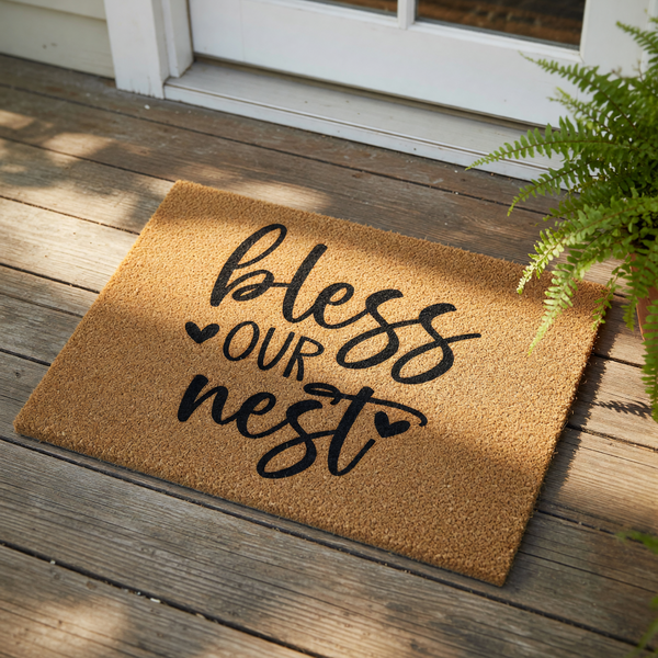 doormat, doormats, funny doormat, funny doormats, welcome mat, door mat, Housewarming Gift, Front Door Mat, Bless Our Nest, coir doormat, housewarming mat, door rug, wedding gift