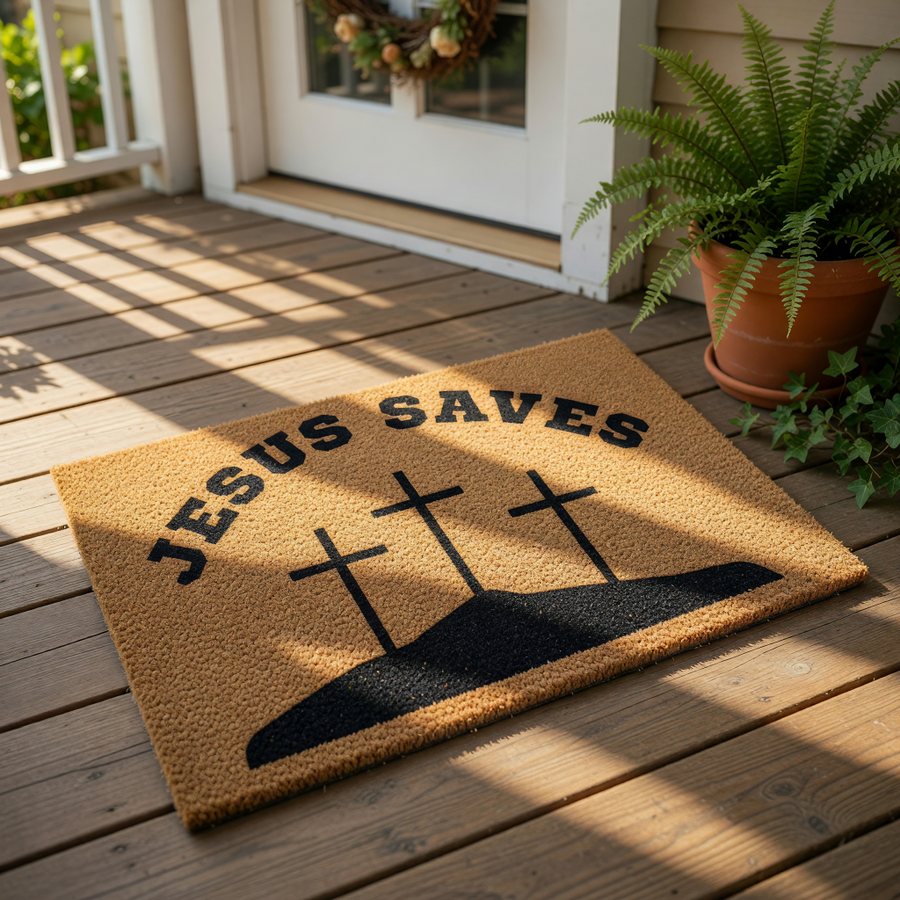 doormat, doormats, funny doormat, funny doormats, welcome mat, door mat, Christian Doormat, Housewarming Gift, Christian Gift, Religious Doormat, New Home Gift, Closing Gift, Religious gift