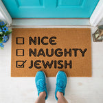 doormat, doormats, funny doormat, funny doormats, welcome mat, door mat, hanukkah gift, Chanukah Gift, Jewish Gift, jewish holiday gift, funny welcome mat, Hanukkah doormat, Jewish Family Gift