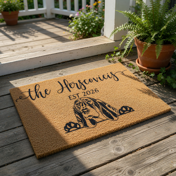 doormat, doormats, funny doormat, funny doormats, welcome mat, door mat, personalized doormat, custom doormat, Dog Lover Gift, housewarming gift, wedding gift, new home gift, Basset Hound Gift